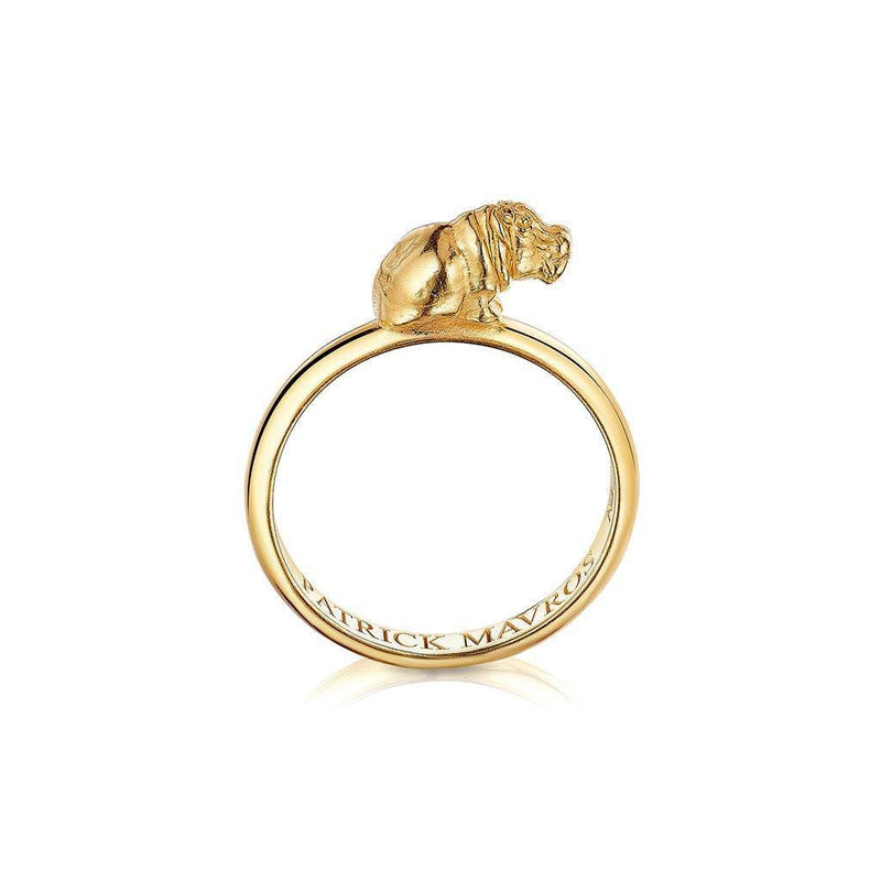 Animal Lover Hippo Mini-Ring in 18K Gold