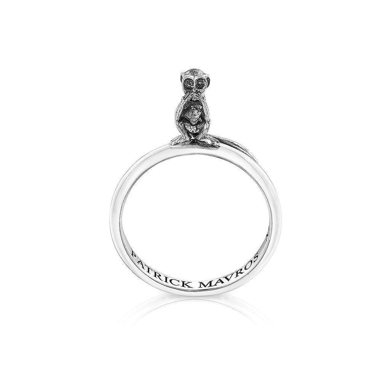 Animal Lover Monkey Speak No Evil Mini-Ring in Sterling Silver