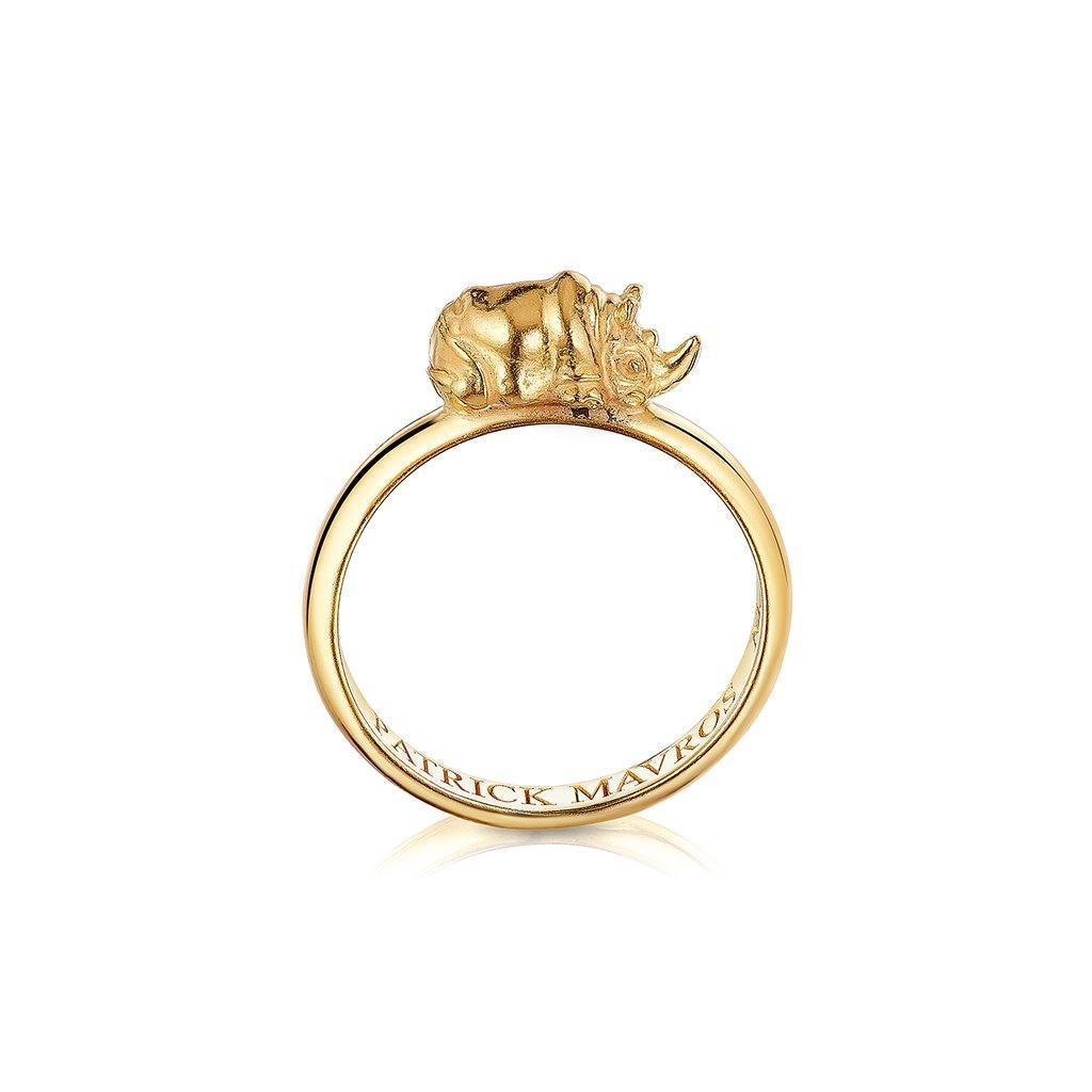Animal Lover Rhino Mini-Ring in 18K Gold