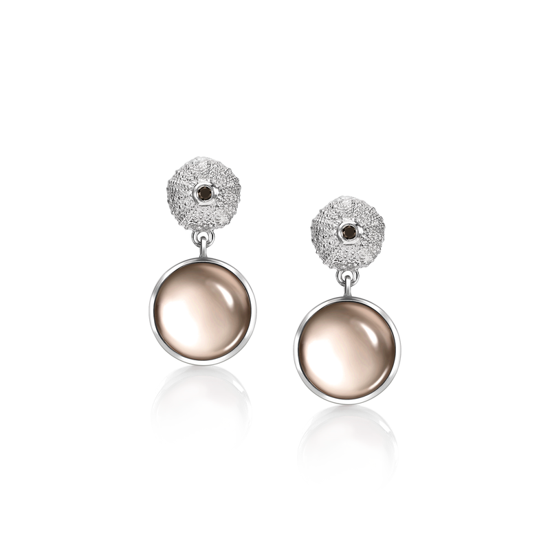 Ocean Tides Smokey Quartz Earrings in Silver by Patrick Mavros