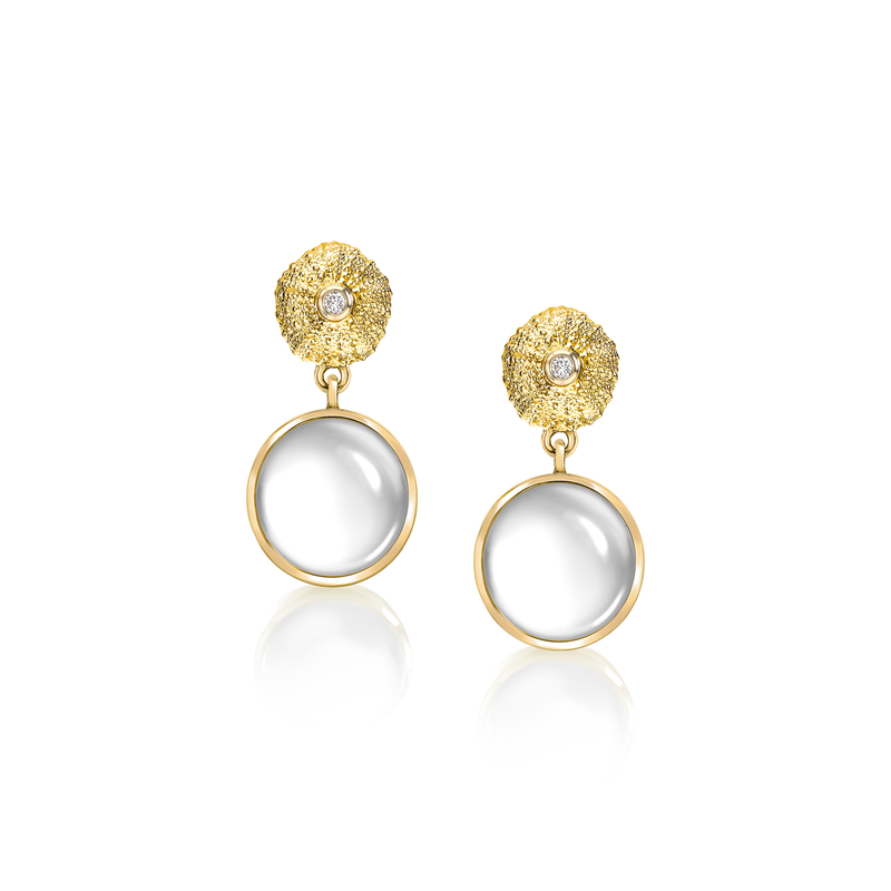 Ocean Tides Milky Quartz Earrings In 18K Gold Patrick Mavros