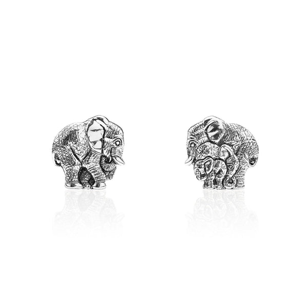 Ben the Elephant Stud Earrings in Sterling Silver - Small