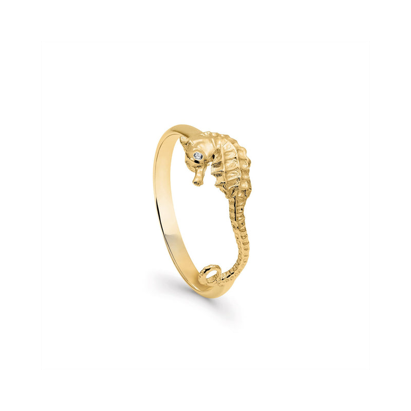 Seahorse Treasure Ring in 18K Gold